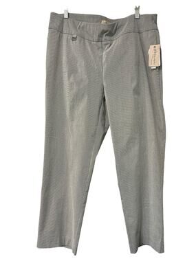 Philosophy Woman NEW Ankle Pants Stretch Pull On Preppy SZ 1X Gray White Striped